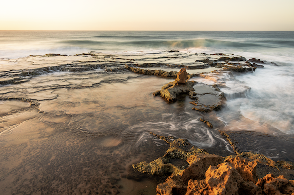 Early morning sunrise long exposure ocean image